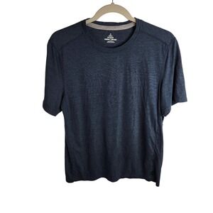 Prana Breathe Men's‎ Small Short Sleeve Blue Performance Shirt Outdoor Hiking